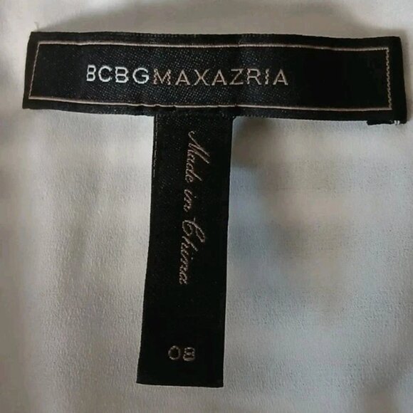 BCBGMAXAZRIA Piper Dress Size 8 Black White Striped Peplum - Picture 11 of 13